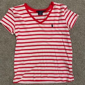Pin-stripped polo t- shirt